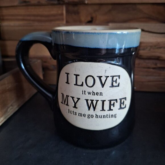 Love Wife Fishing Mug Coffee Cup Tea Blue Fathers Day Gift Birthday Dad Husband - Picture 7 of 9